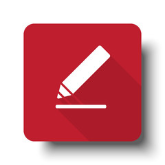 Wall Mural - Flat Sign Here web icon on red button with drop shadow