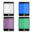 Tablet icons on a white background