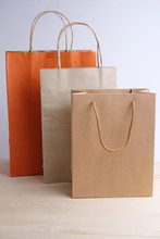 Orange And Brown Paper Bag.