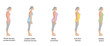 types of posture women. vector illustration.
