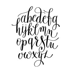 Wall Mural - black and white hand lettering alphabet design, handwritten brus