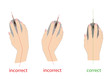 © vit_kitamin - correct and incorrect to hold a computer mouse. vector illustration.
