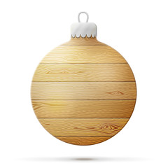 Wall Mural - Holiday bauble of wood isolated on white. Wooden planks in shape of christmas tree ball. Vector illustration for christmas, new years day, woodworking, winter holiday, decoration, silvester, etc