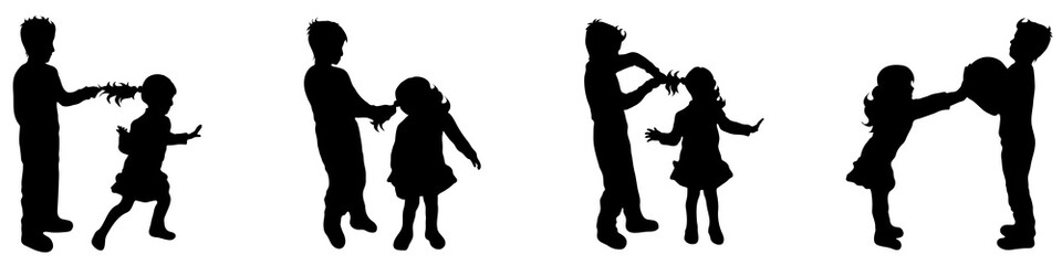 Poster - boy and girl silhouette