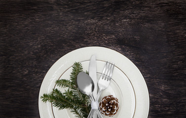 Wall Mural - Christmas Meal Table Setting