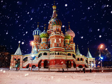 St. Basil's Cathedral In Winter (snow Storm), Russia