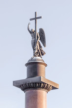 Angel On The Alexander Column In St. Petersburg