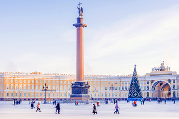 Wall Mural - Palace Square in St. Petersburg in winter