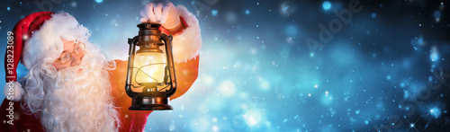 Jalousie-Rollo - Santa Claus With Lantern In Snowy Night
 (von Romolo Tavani)