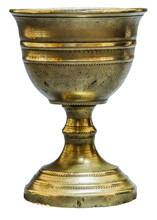 Ancient Chalice Of Copper On White Background