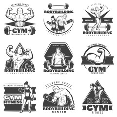 Sticker - Vintage Body Building Label Set