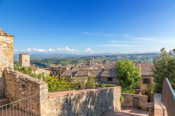 san gimignano, italy. scenic view of the medieval town (unesco list)