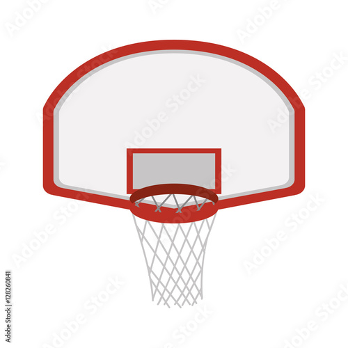 silhouette colorful with rounded basketball hoop vector illustration