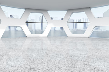 Poster - Bright Empty Office Abstract Interior. 3d Rendering