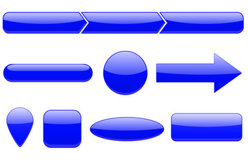 Web icons. Set of blue buttons
