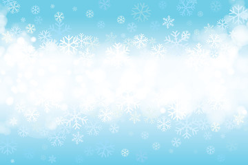 Vector of Christmas snowflakes on blue background for winter season.