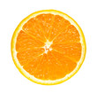 half slice fresh orange isolated on white background