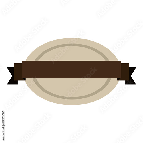 Oval Shape Seal Stamp With Brown Label Center Vector Illustration Buy