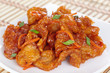 Chinese cuisine. Pork in batter and sweet and sour sauce