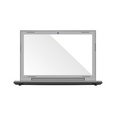 Modern glossy laptop isolated on white vector eps10