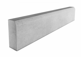 Grey curbstone on white background