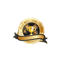 boss of the year - golden black shiny ribbon / icon