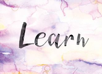 Sticker - Learn Colorful Watercolor and Ink Word Art