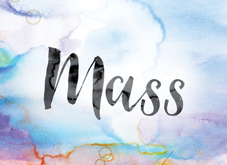 Mass Colorful Watercolor and Ink Word Art