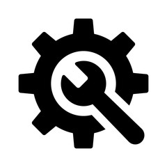 Wall Mural - Wrench and gear / preferences or configurations flat icon for apps and websites