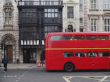 Fototapeta Londyn - London, Fleet Street, leaded glass windows of Inner Temple Gatehouse