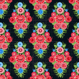 vintage seamless texture with stylized floral ornament on black