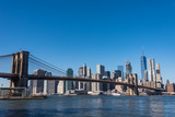 Fototapeta  - Brooklyn bridge and Skyscrapers in New York