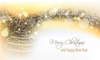 Christmas and New Year vector banner with christmas tree.