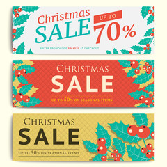 Poster - Christmas social media sale banners for mobile website ad. Xmas