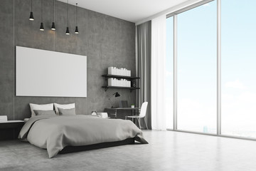 Wall Mural - Bedroom with concrete wall and floor