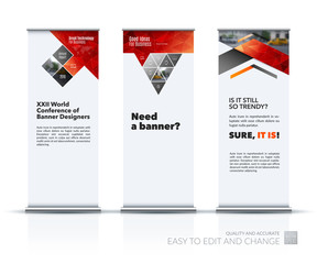 Wall Mural - Business vector set of modern roll Up Banner stand design with a