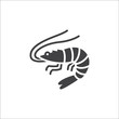 Shrimp, Prawn icon vector, filled flat sign, solid pictogram isolated on white, logo illustration