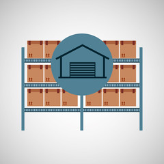 Wall Mural - warehouse boxes concept icon vector illustration eps 10
