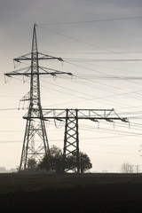  Electricity pylons leading from distribution power station