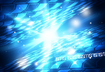 Wall Mural - blue technology background and abstract digital tech circle.copy space.