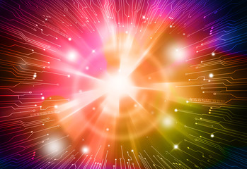 Wall Mural - technology background colorful and abstract digital hi-tech circle.copy space.