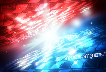 Wall Mural - blue blattle red technology background and abstract digital tech circle.copy space.