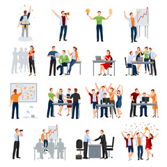 Startup People Flat Icons Collection 