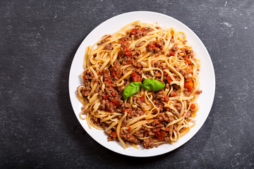 Wall Mural - plate of pasta bolognese