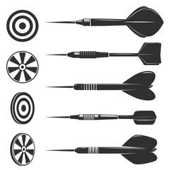 set of darts for darts game isolated on white background. design elements for logo, label, emblem, s
