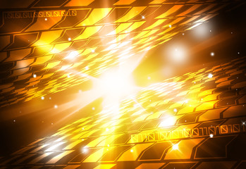 Wall Mural - gold technology background and abstract digital tech circle.copy space.