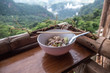 Thai noodle with beautiful view