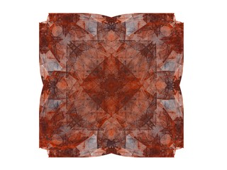 Abstract fractal with a red pattern