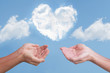 heart cloud lover hand