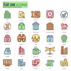 Leinwandbilder - Thin line business essential icons